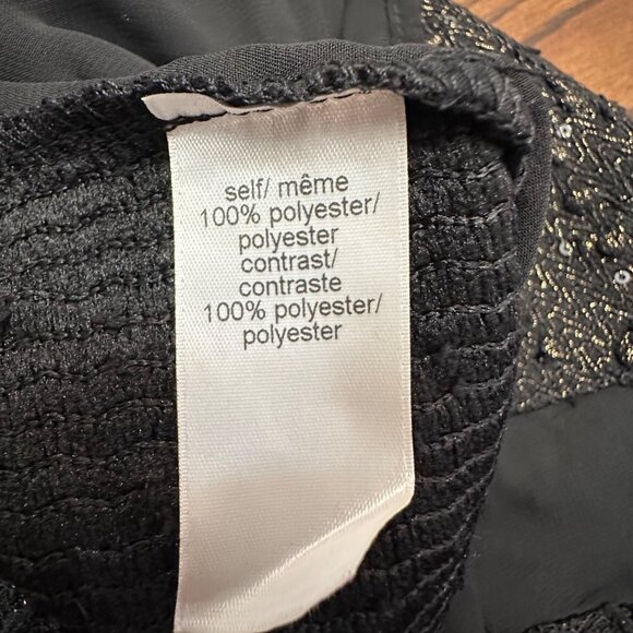 Maurices Shirt Women M NWT Black Shimmer Sheer Back High Low Hem Party New Years - Picture 8 of 11